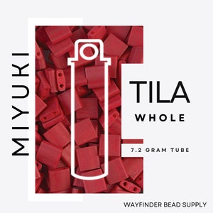 MATTE BRICK RED Whole Tila | Approx. 7.2 Gram Tube | Miyuki Tila Beads | Miyuki Beads | Tile Bead | TL2040