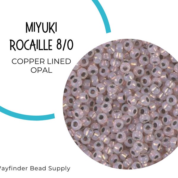 COPPER LINED OPAL 8/0 Miyuki Rocaille Beads | Seed Beads | Round Beads | 8-0 Gold Beads | RR8-198