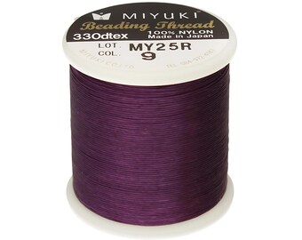 PURPLE Miyuki Beading Thread |  0.2 MM | Pre-waxed Nylon Thread | #9 | 50 Meters