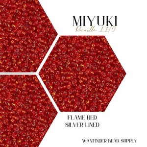 FLAME RED Silver-Lined Rocaille 11/0 | Miyuki Seed Beads | Miyuki Round Beads | 11/0 Round | Seed Beads | RR11-010