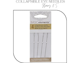 4 COLLAPSIBLE EYE NEEDLES | 2.5" Heavy | 0.51MM | Basic Elements | Set of 4 Needles