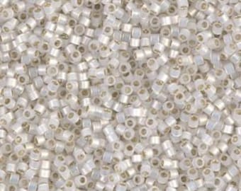 GILT LINED WHITE Opal Delica 11 | Miyuki 11/0 | Miyuki Delica Beads | 11-0 Beads | Miyuki Beads | DB221
