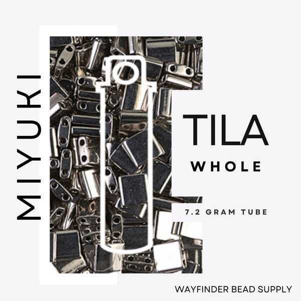 NICKEL PLATED Whole Tila | Approx. 7.2 Gram Tube | Miyuki Tila Beads | Miyuki Beads | Tile Bead | TL190