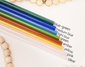 Pajitas de vidrio de borosilicato de colores, pajitas reutilizables y ecológicas para beber