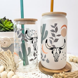 Cowboy Ghost Glass Can Cup // Libby Glass // Aesthetic Glass Cup // Iced  Coffee Cup // Drink Cup // Beer Can Glass // 16 oz glass