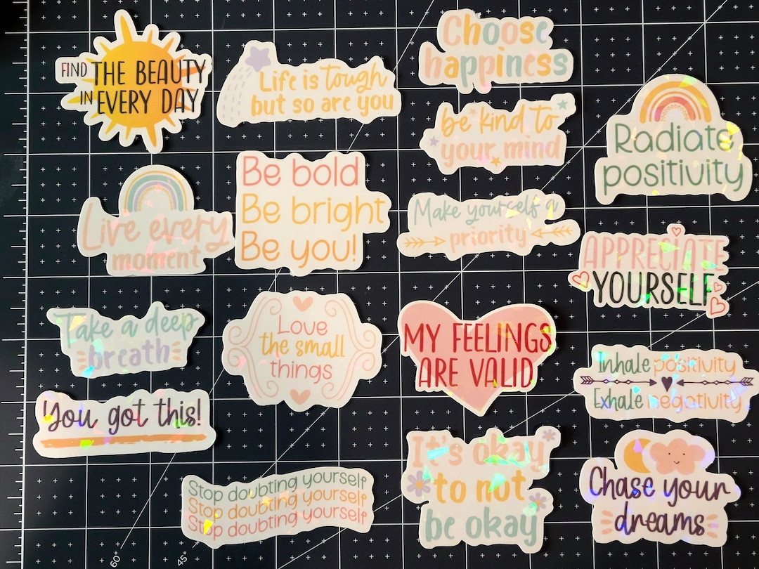 MENTAL HEALTH STICKERS Pack, Motivational Self Care Sticker Sets ...