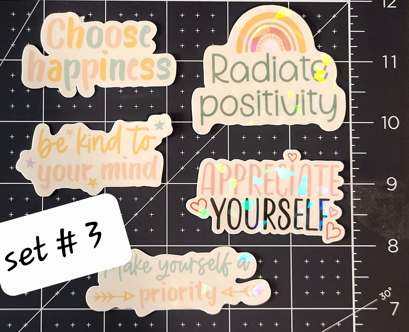 MENTAL HEALTH STICKERS Pack, Motivational Self Care Sticker Sets ...