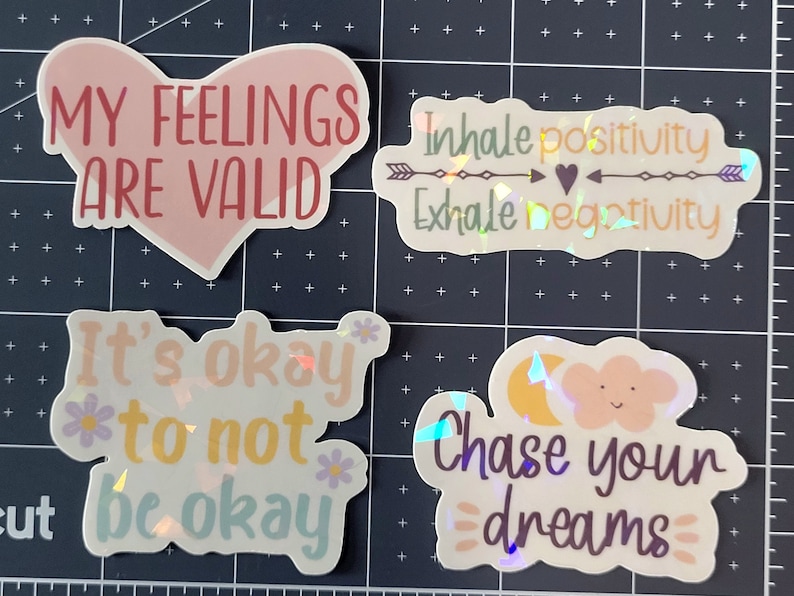 MENTAL HEALTH STICKERS Pack, Motivational Self Care Sticker Sets ...