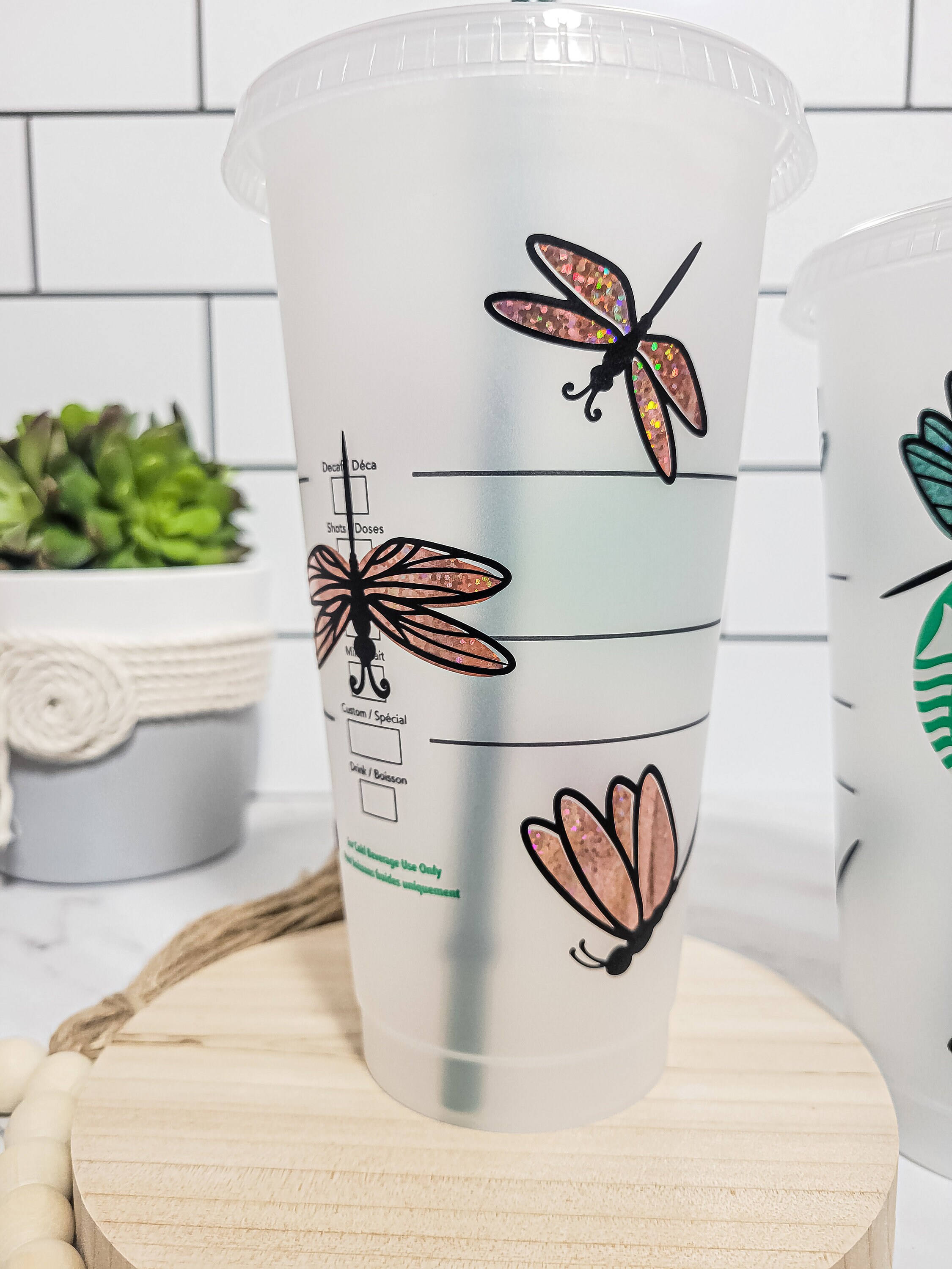 Dragonfly Starbucks Cup, Dragonflies Reusable Venti Cold Custom Tumbler  With Lid, Holographic Iced Coffee Cup - Yahoo Shopping