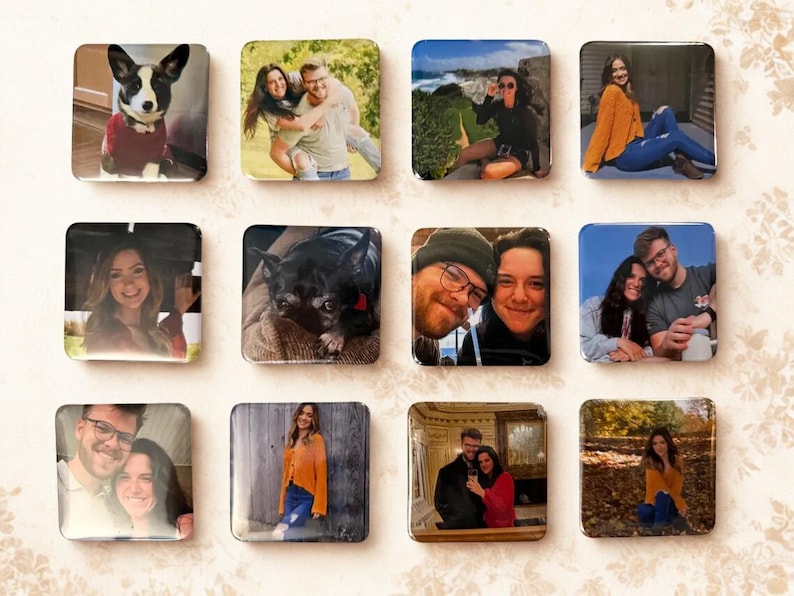 Custom Photo Magnets, Personalized Fridge Magnets, Picture Magnets, Save the Date Magnet, Memorial Gift, Family Photo Gift, Wedding Magnet image 3