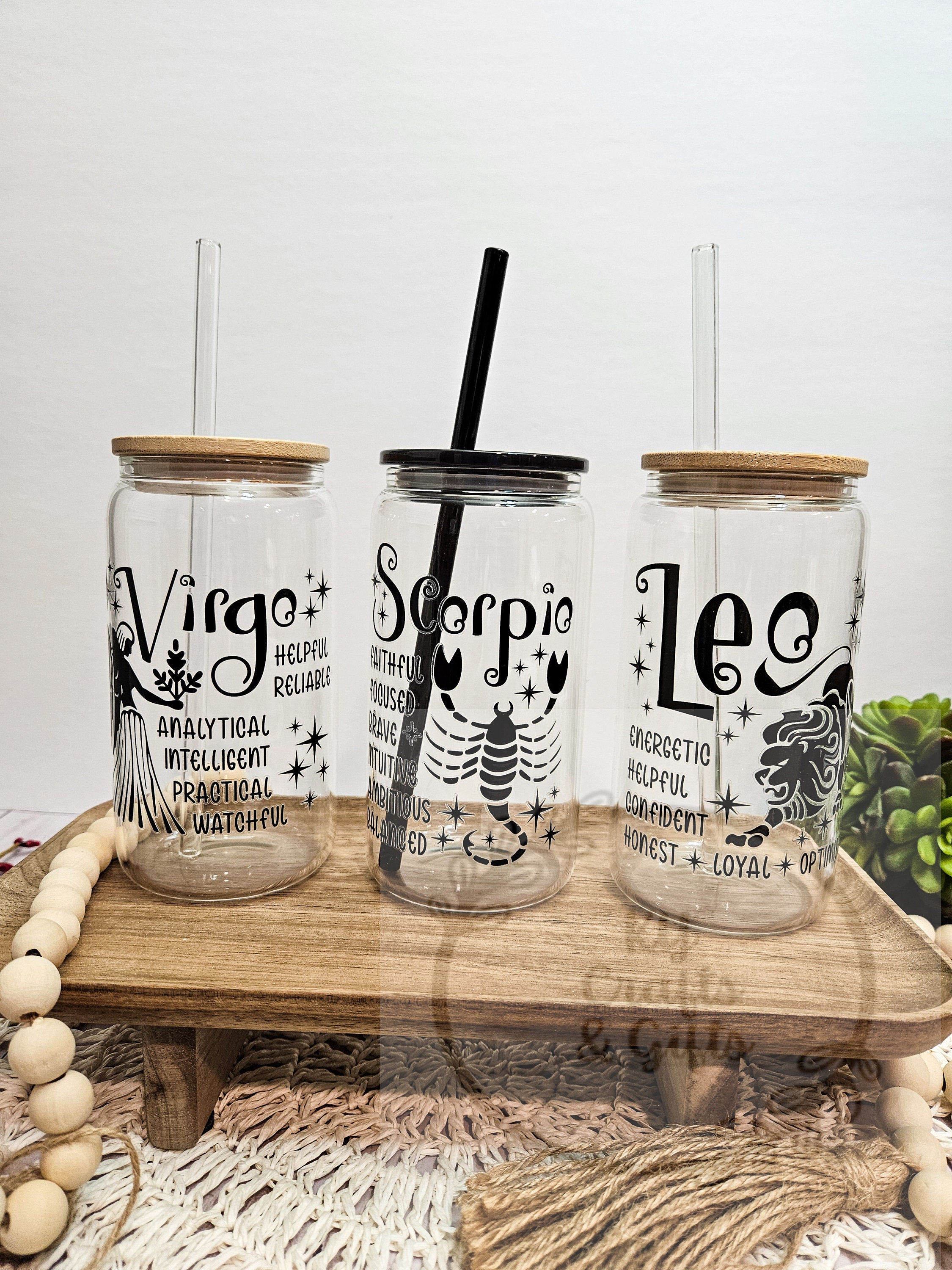 Copo De Vidro 473ml Com Tampas E Canudos - Presente Feminino Floral