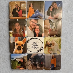Custom Photo Magnets, Personalized Fridge Magnets, Picture Magnets, Save the Date Magnet, Memorial Gift, Family Photo Gift, Wedding Magnet image 1
