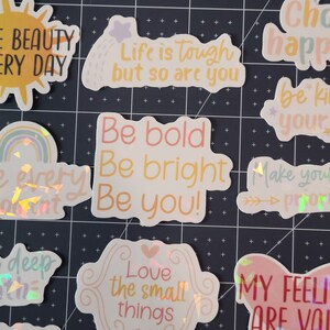 MENTAL HEALTH STICKERS Pack, Motivational Self Care Sticker Sets ...