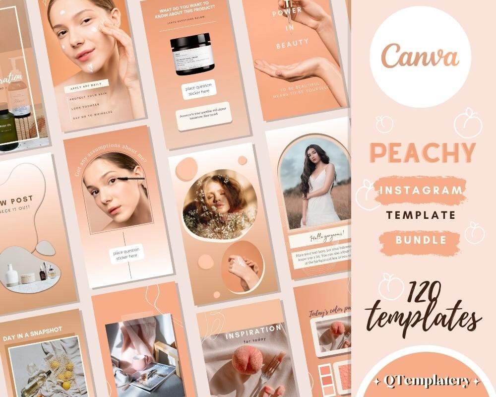 120 Instagram Template Bundle for Canva Instagram Story and Post Quotes ...