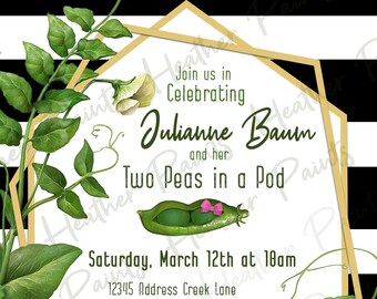 Two Peas in a Pod Baby Shower Invitation
