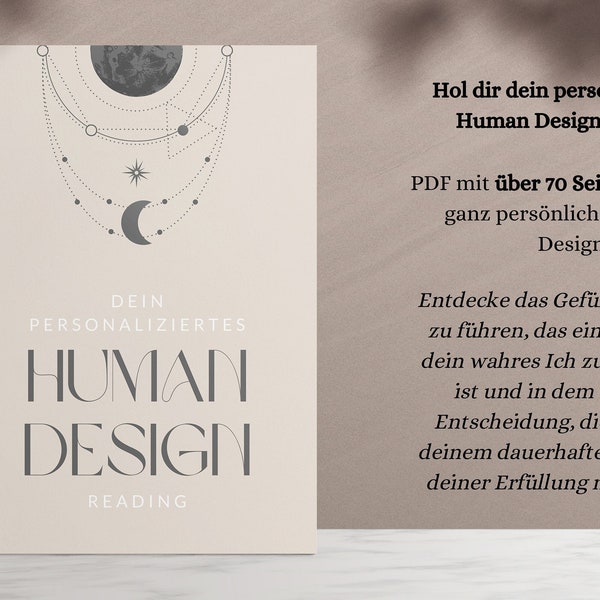 Personalisiertes Human Design Reading als PDF Guide in Deutsch, Human Design Analyse für Dich oder als Geschenk für Freunde & Familie