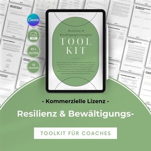 Motståndskraft och hantering: Canva-verktygslåda för coacher, 45+ arbetsblad, anpassningsbara och individuellt anpassade, en verktygslåda om ämnet motståndskraft