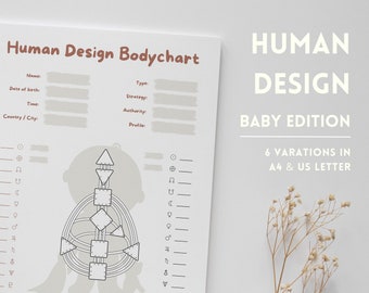 Human Design Bodygraph Baby Edition | Human Design Chart PDF | Human Design Overview | Human Design Notes | HD Bodygraph Templates
