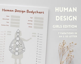 Human Design Bodygraph Girls Edition | Human Design Chart PDF | Human Design Overview | Human Design Notes | HD Bodygraph Templates
