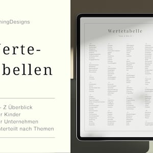 Grundwerte-Liste (7 Seiten in PDF) | Grundwerte für Kinder | Persönliche Werte-Liste | Werte für Unternehmen | Werte-Übersicht |