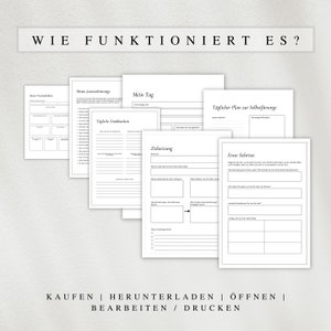 My journal as a PDF version in German (A4 & A5) | 50 minimalist diary pages A4 | Can be printed out or used digitally on the iPad image 5