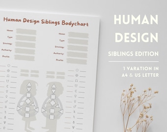 Human Design Bodygraph Siblings Edition | Human Design Chart PDF | Human Design Overview | Human Design Notes | HD Bodygraph Templates