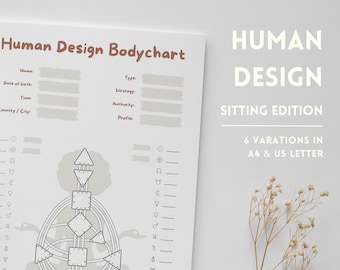 Human Design Bodygraph Sitting Edition | Human Design Chart PDF | Human Design Overview | Human Design Notes | HD Bodygraph Templates