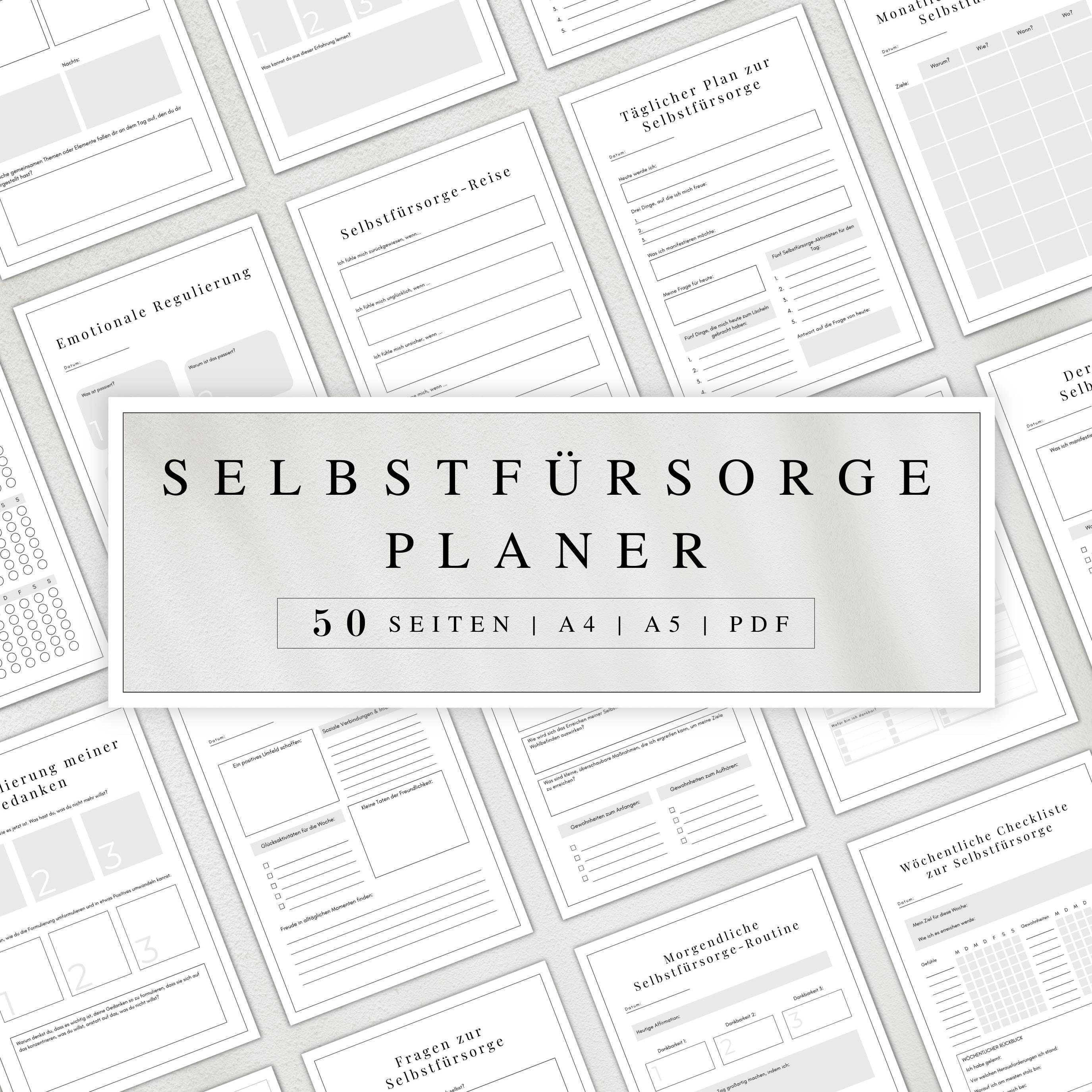 Self-care Planner Printable | Mental Health Worksheet Kit | Self-love ...