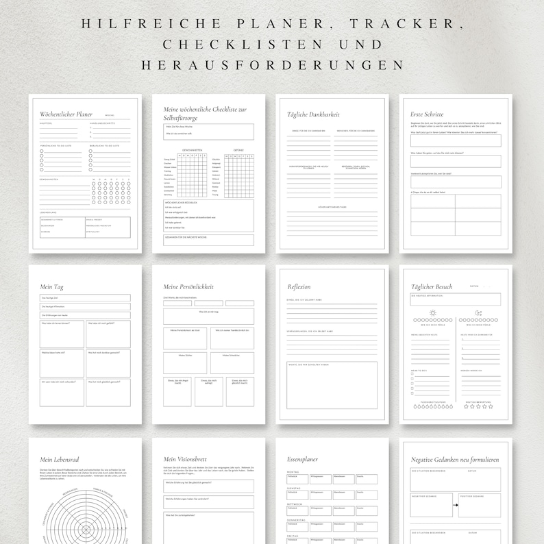 My journal as a PDF version in German (A4 & A5) | 50 minimalist diary pages A4 | Can be printed out or used digitally on the iPad image 2