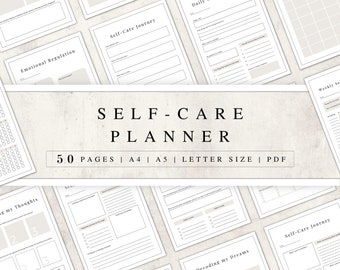 Self-care Planner Printable | Mental Health Worksheet Kit | Self-love ...