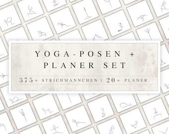 Yoga Pose Stick Figures Bundle | Yoga Teacher Class Plans | Yoga Sequence Planner | 375+ Yoga Poses | Yoga Flow Planner | Yoga Poses PNG JPG