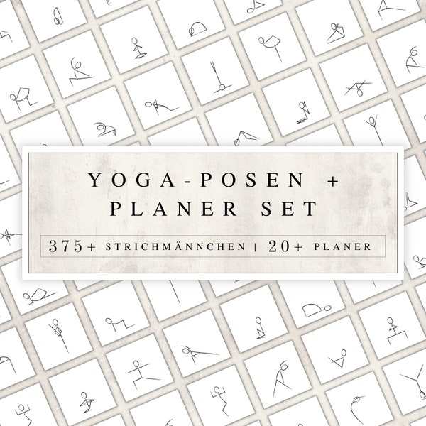 Yoga Pose Stick Figures Bundle | Yoga Teacher Class Plans | Yoga Sequence Planner | 375+ Yoga Poses | Yoga Flow Planner | Yoga Poses PNG JPG