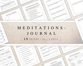 Meditationsjournal als Canva Version in Deutsch (A4) | Seiten zum ausdrucken oder digital nutzbar | 40 Seiten zum individuell anpassen