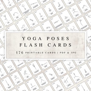 Yogakaarten met 176 houdingen in het Engels en Sanskriet | Yoga-flashkaarten | Yoga voor beginners | Afdrukbare yogakaarten | Yogareeksen