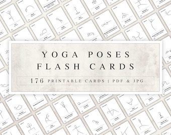Yoga cards with 176 poses in English and Sanskrit | Yoga flashcards | Yoga for beginners | Yoga cards to print | Yoga sequences | Yoga Asana