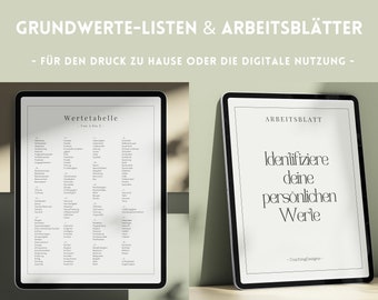 A-Z Wertetabelle PDF | Grundwerte für Kinder | Arbeitsblätter zur Bestimmung eigener Grundwerte | Werte für Unternehmen | Werte im Überblick