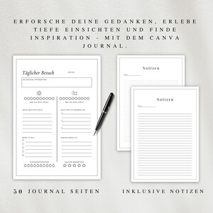 My journal as a PDF version in German (A4 & A5) | 50 minimalist diary pages A4 | Can be printed out or used digitally on the iPad image 3