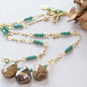 Jasper Necklace - Gemstone Necklace - Boho Necklace - Layering Necklace - Beaded Necklace - Stone Jewelry - Women Gift