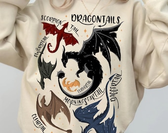 Onyx Storm Sweatshirt, Dragon Tails, Basgiath College Hoodie, Vierter Flügel Dragon Rider Violet Sorrengail Bookish Geschenk Romantasy Smut Reader