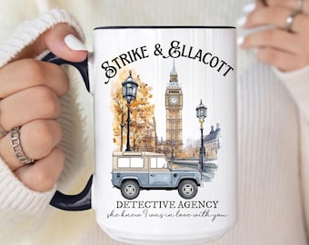 Taza Strike & Ellacott, Regalo ideal para amantes de los libros de detectives, Regalo de cumpleaños, Regalo de Navidad, Taza para amantes de los libros, Taza literaria