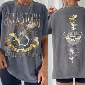 Onyx Storm Brave The Dark Comfort Colors Shirt, Fourth Wing Series T Shirt For Fan, Violet Sorrengail Dragon Rider, Gift For Book Lover