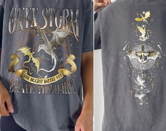 Onyx Storm Brave The Dark Comfort Colors Shirt, Fourth Wing Series T Shirt For Fan, Violet Sorrengail Dragon Rider, Gift For Book Lover