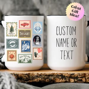 Twilight Inspired Mug, Custom Text, Hoa Hoa Season, City Of Forks, Book Lover Gift, Birthday Gift for her, Vampire Academia, Bookish Romance