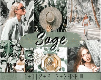 20 Saliegroene Lightroom-voorinstellingen Mobiele desktop Professional | Blogger Instagram Influencer Filter Vooraf ingesteld thema Plant Reizen Vakantie Bruiloft