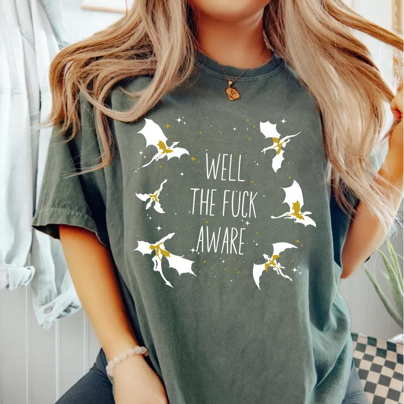 Well The Fuck Aware Shirt, Xaden Riorson Quote Tshirt, Fourth Wing Merch, Onyx Storm Tee, Basgiath War College Bookish Gift for Readers image 2