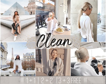 12 Clean and bright mobile desktop Lightroom presets, Instagram Filters, Lifestyle Filters, Blogger Preset, Bright Airy, Aesthetic Filter