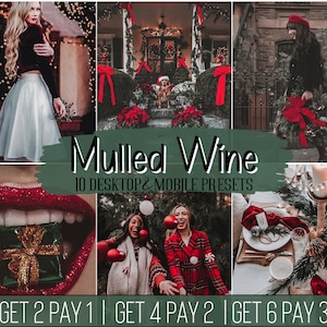 10 Christmas Mulled Wine Lightroom Presets Mobile Desktop Instagram Theme Aesthetic Feed | Blogger Influencer Filter Lifestyle Preset Xmas