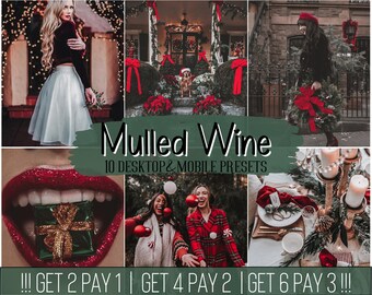 10 Christmas Mulled Wine Lightroom Presets Mobile Desktop Instagram Theme Aesthetic Feed | Blogger Influencer Filter Lifestyle Preset Xmas