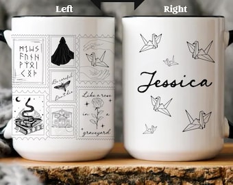 Taza personalizada con esposas, taza Dramione, texto personalizado, idea de regalo para amantes de los libros, regalo de Navidad, regalo de cumpleaños para amantes de los libros con temática de la academia oscura y contenido erótico.