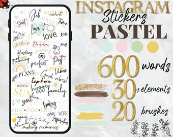 600 Pastel Instagram Story Sticker | Spring Story Sticker | Blumen | Instagram Story Sticker | For Stories Words Brushes | Digitale Sticker